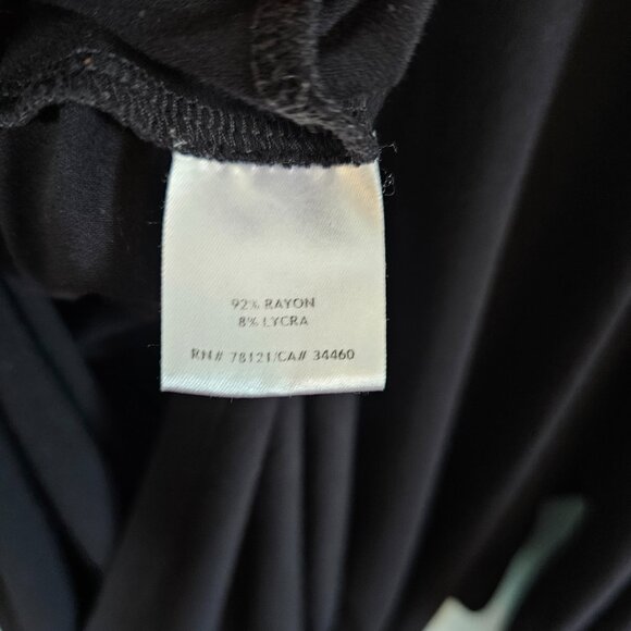 Eileen Fisher Asymmetrical Hem V-Neck Top, Black , Large - Picture 4 of 6